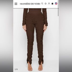 Maniere de voir Ruched high waisted pants
